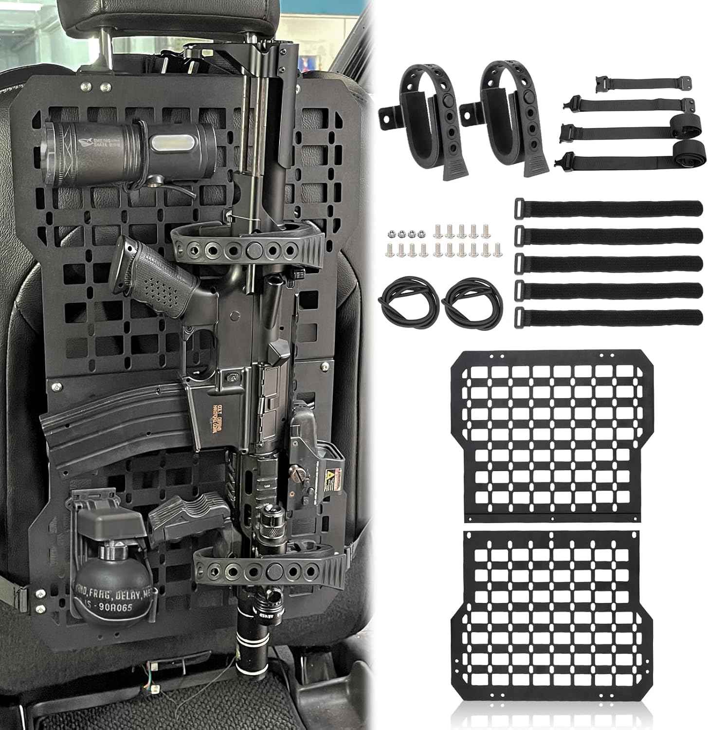 Universal Seat Back Molle Panel Organizer With Gun Holder - OVERLANDERS Outfitter