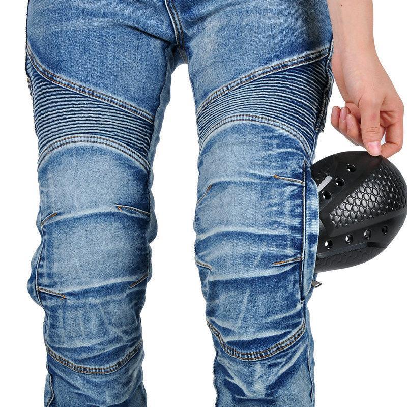 Women's VOLERO™ Wave Guard Kevlar motorcycle jeans from Bean's Moto Booth, featuring durable denim and protective Kevlar lining.