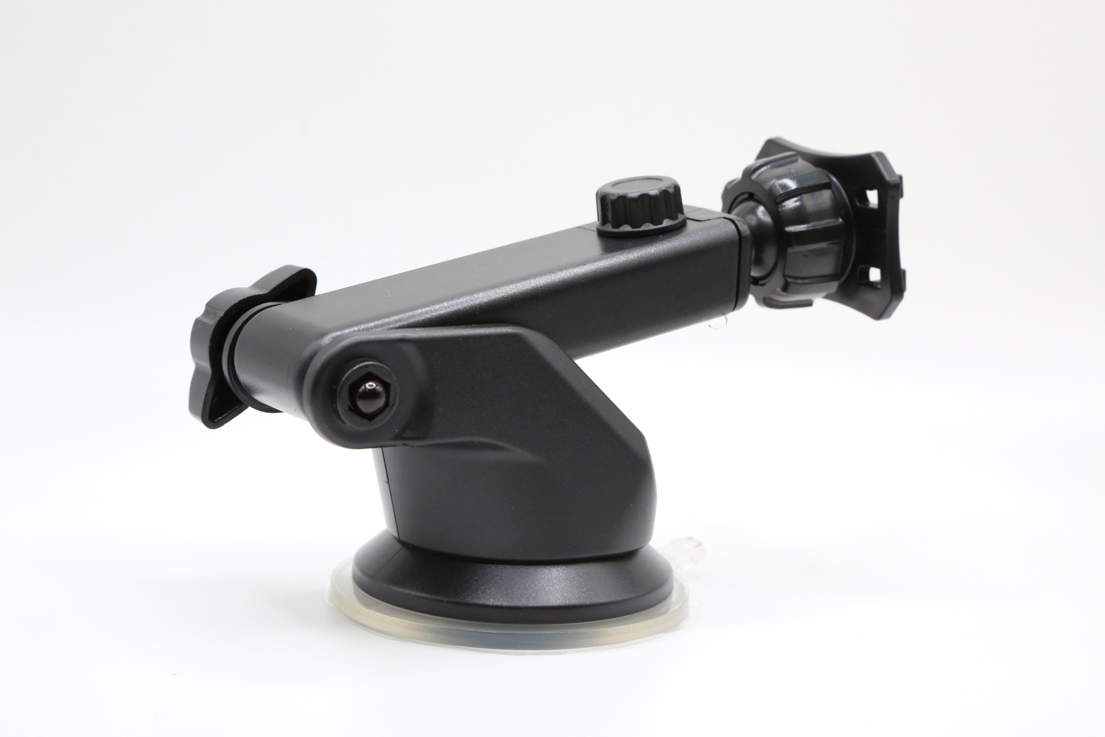 Rexing suction cup mount securely holds CPDuo-686 dash cam against a windshield for stable video recording.