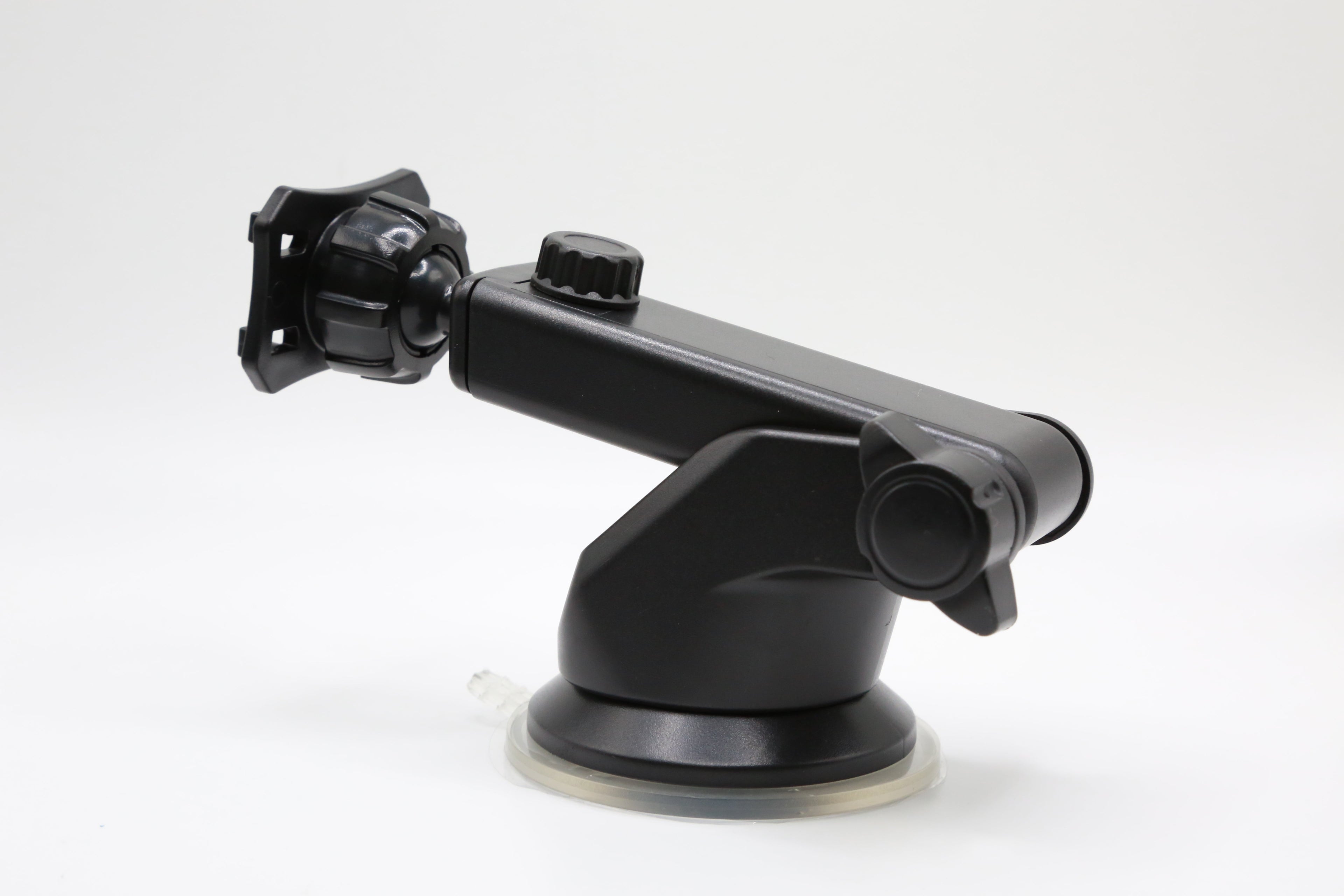 Rexing suction cup mount securely holding CPDuo-686 dash cam on a car windshield for optimal recording angle.