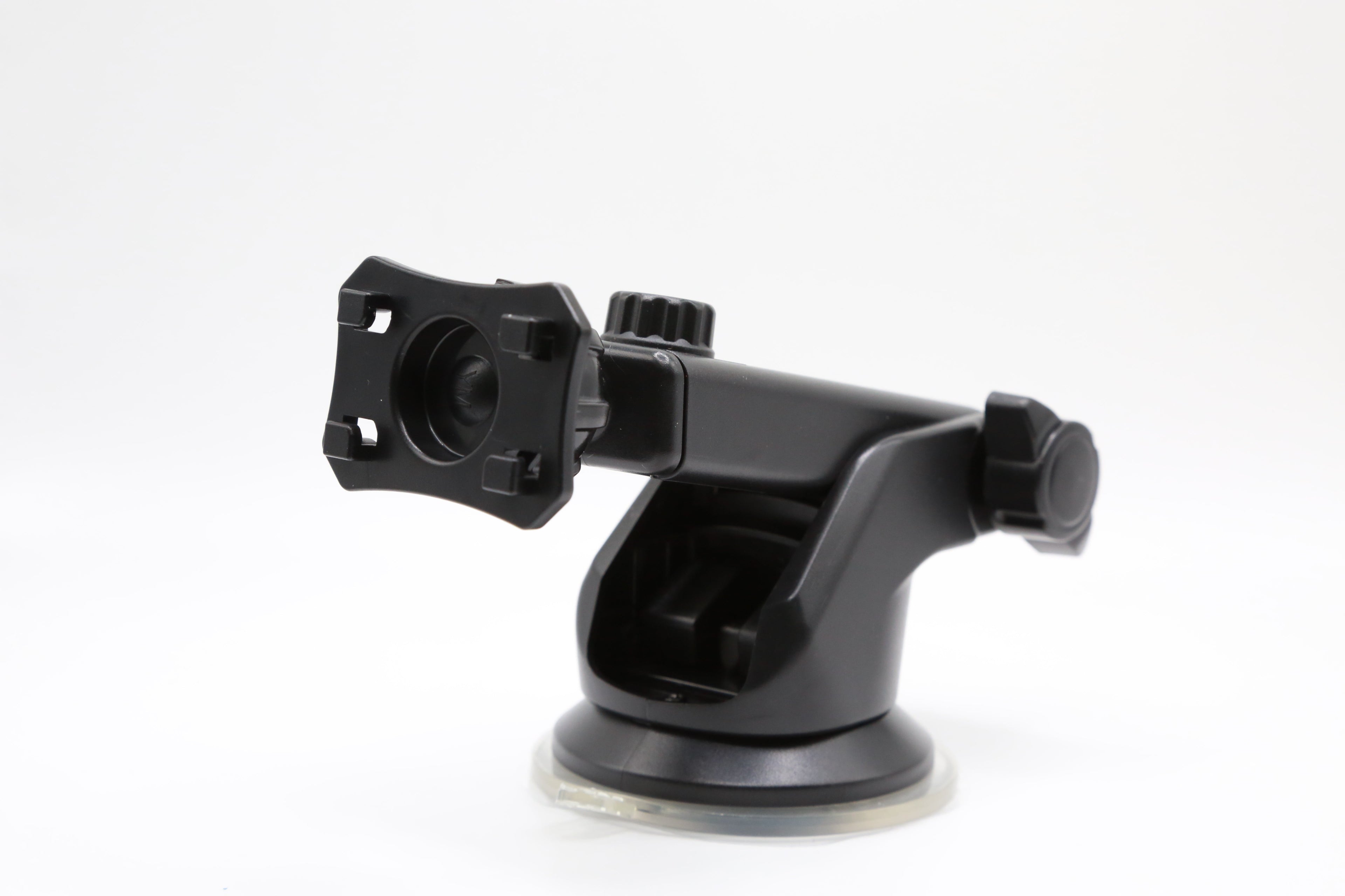 Rexing suction cup mount attached to a windshield for CPDuo-686 dash cam, showcasing its sturdy design and secure fit.