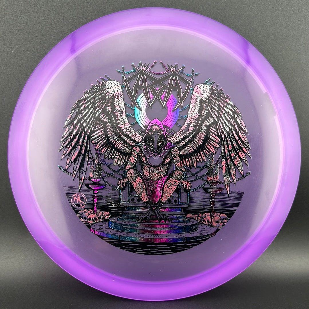 CryZtal Buzzz disc golf disc by Rare Air Discs featuring Karudi the Overseer artwork from Cult of RAD collection.
