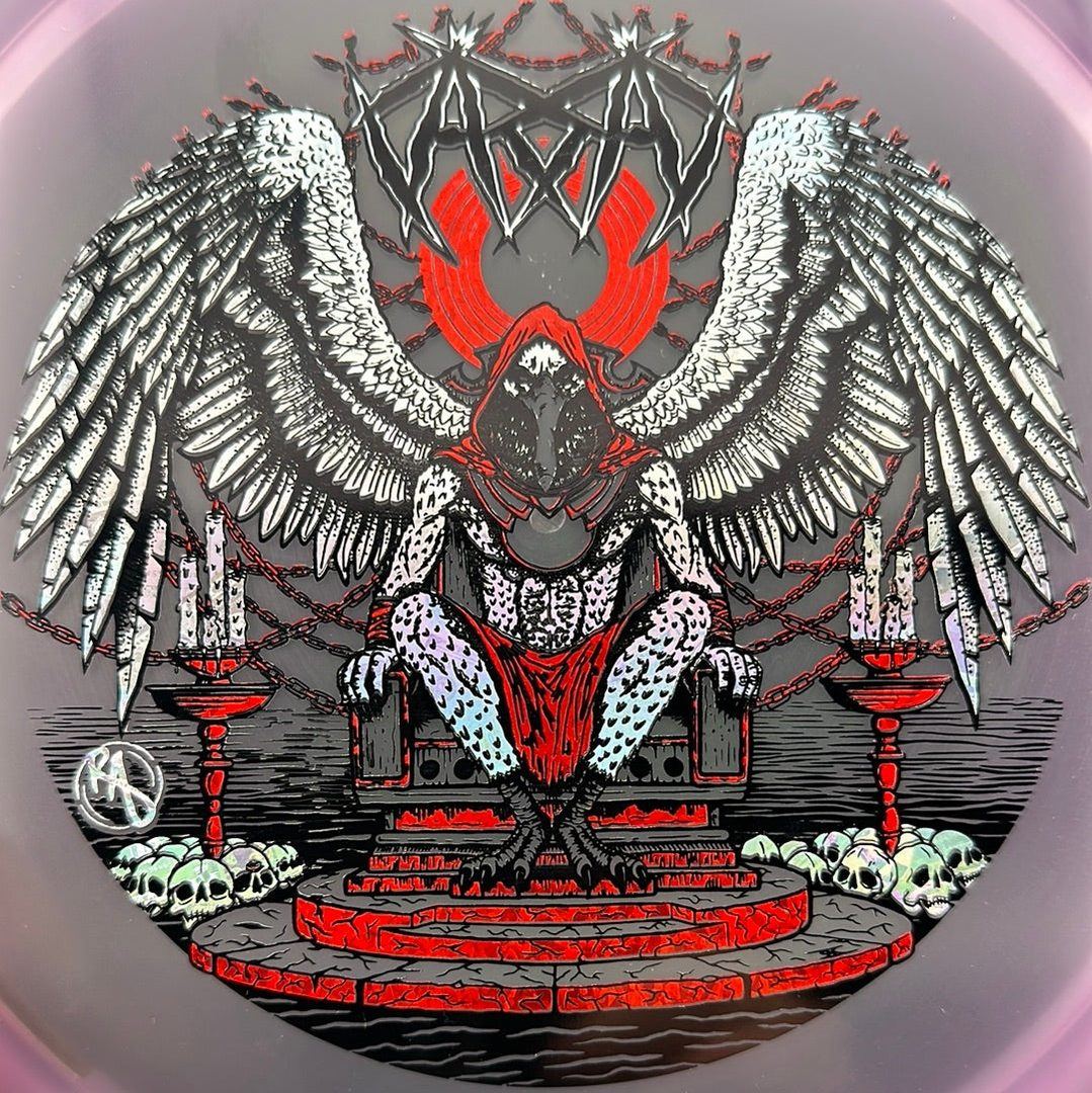 CryZtal Buzzz disc golf disc by Rare Air Discs featuring Karudi the Overseer artwork from Cult of RAD series