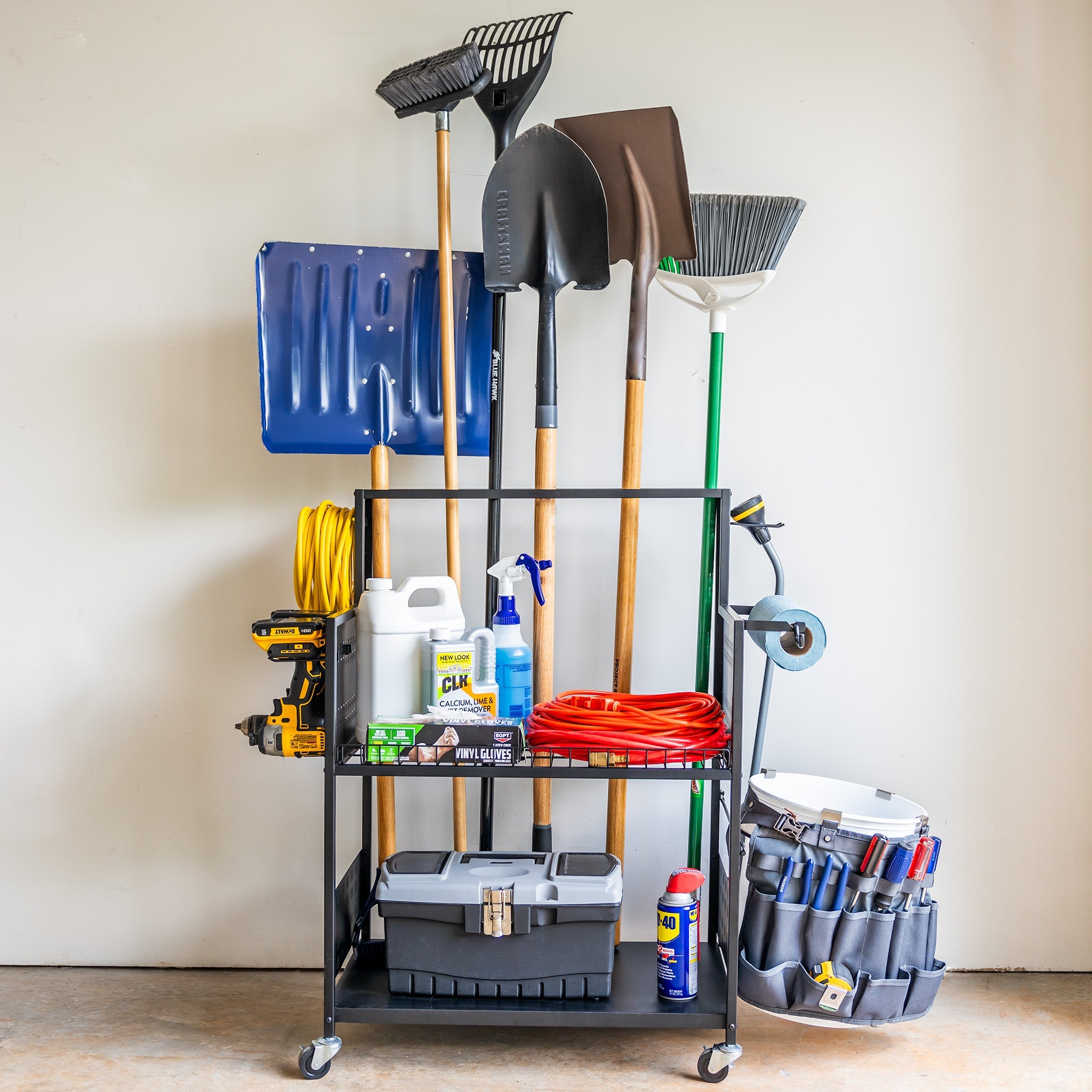 The Everything Utility Cart with Pegboard & Bucket Rack - OVERLANDERS Outfitter