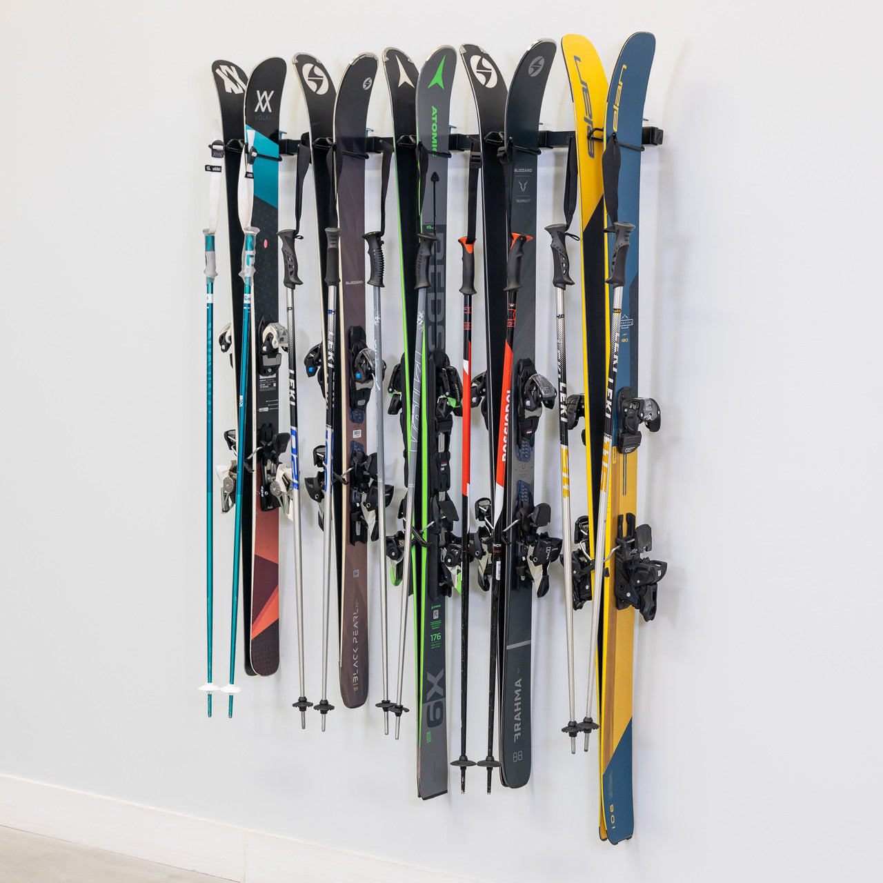 Lone Peak Ski Rack | Adjustable Wall Storage System | Holds 5 Pairs of Skis - OVERLANDERS Outfitter
