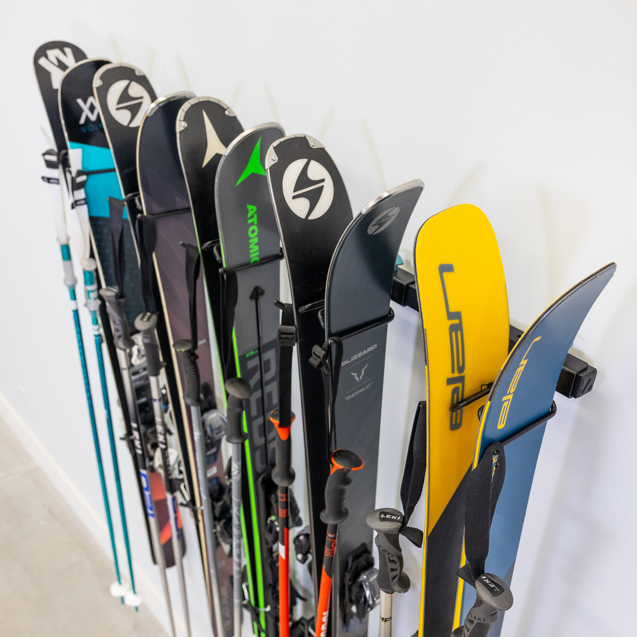 Lone Peak Ski Rack | Adjustable Wall Storage System | Holds 5 Pairs of Skis - OVERLANDERS Outfitter