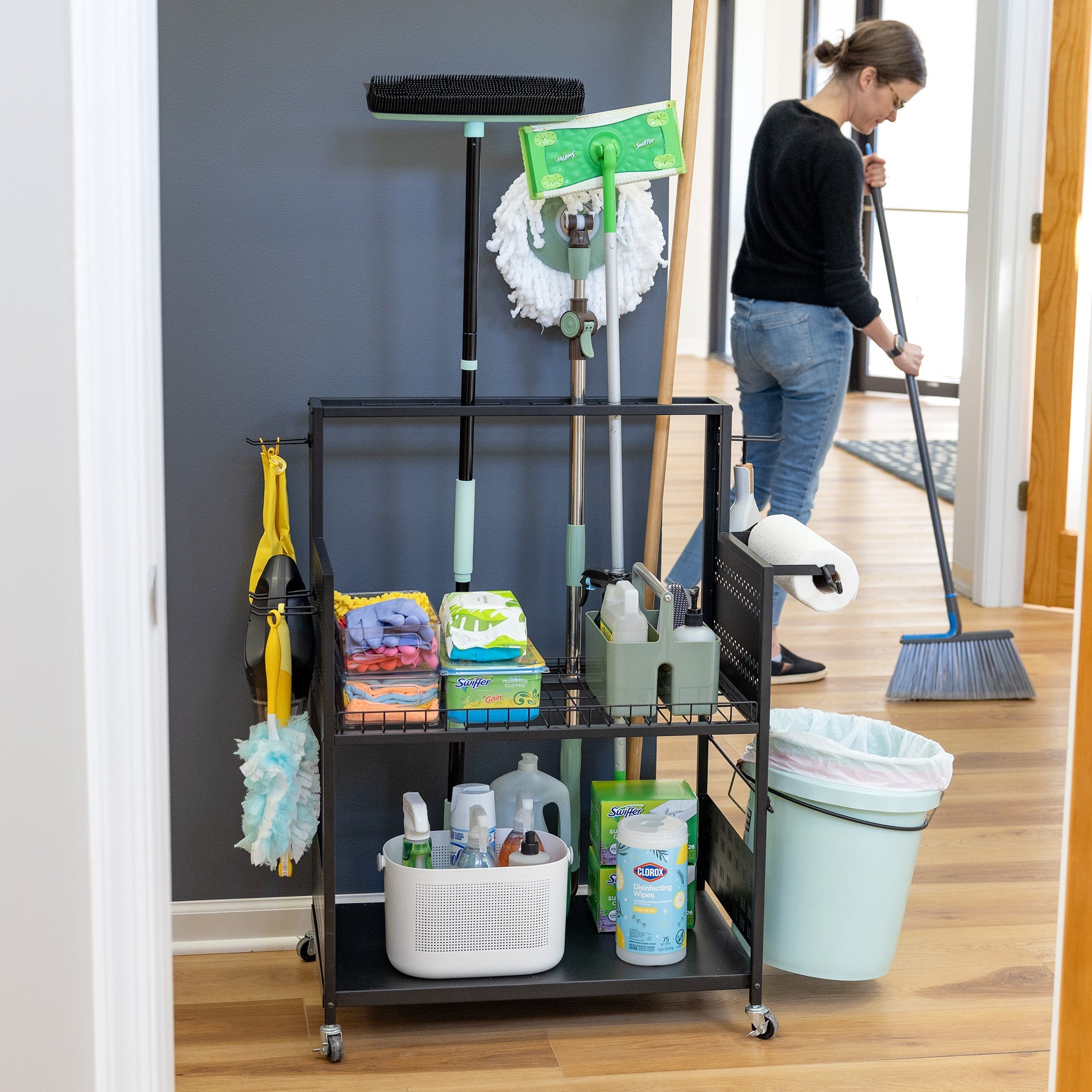 The Everything Utility Cart with Pegboard & Bucket Rack - OVERLANDERS Outfitter