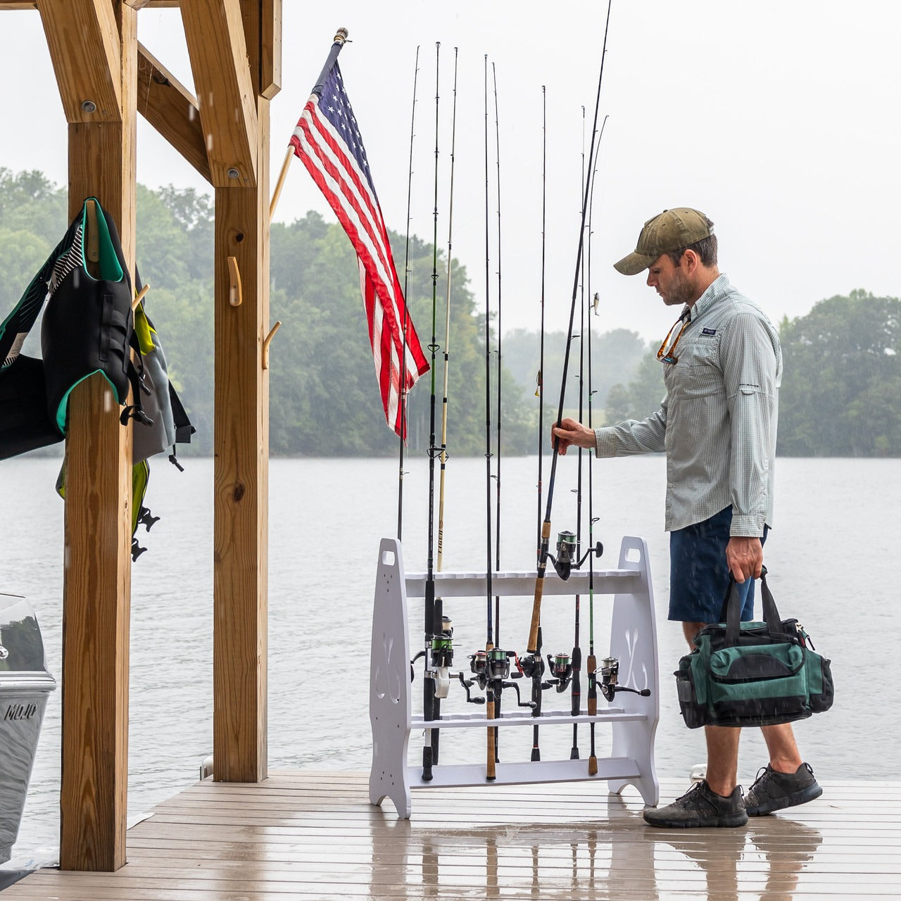 Marlin Fishing Rod Storage Stand | Holds up to 24 Rods - OVERLANDERS Outfitter