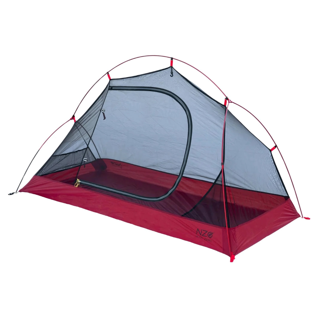 Near Zero Outdoor Gear DynaLite Tent set up outdoors with its lightweight, durable fabric and spacious interior for camping adventures.