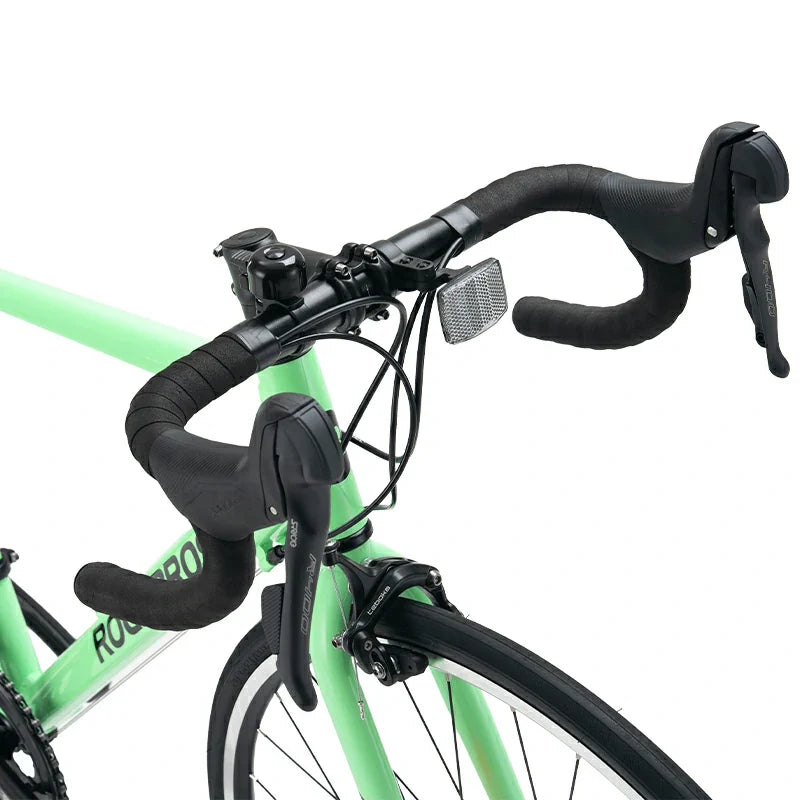 RockBros-US AERIX aluminum road bike with lightweight frame, drop handlebars, and sleek design, ready for road cycling.
