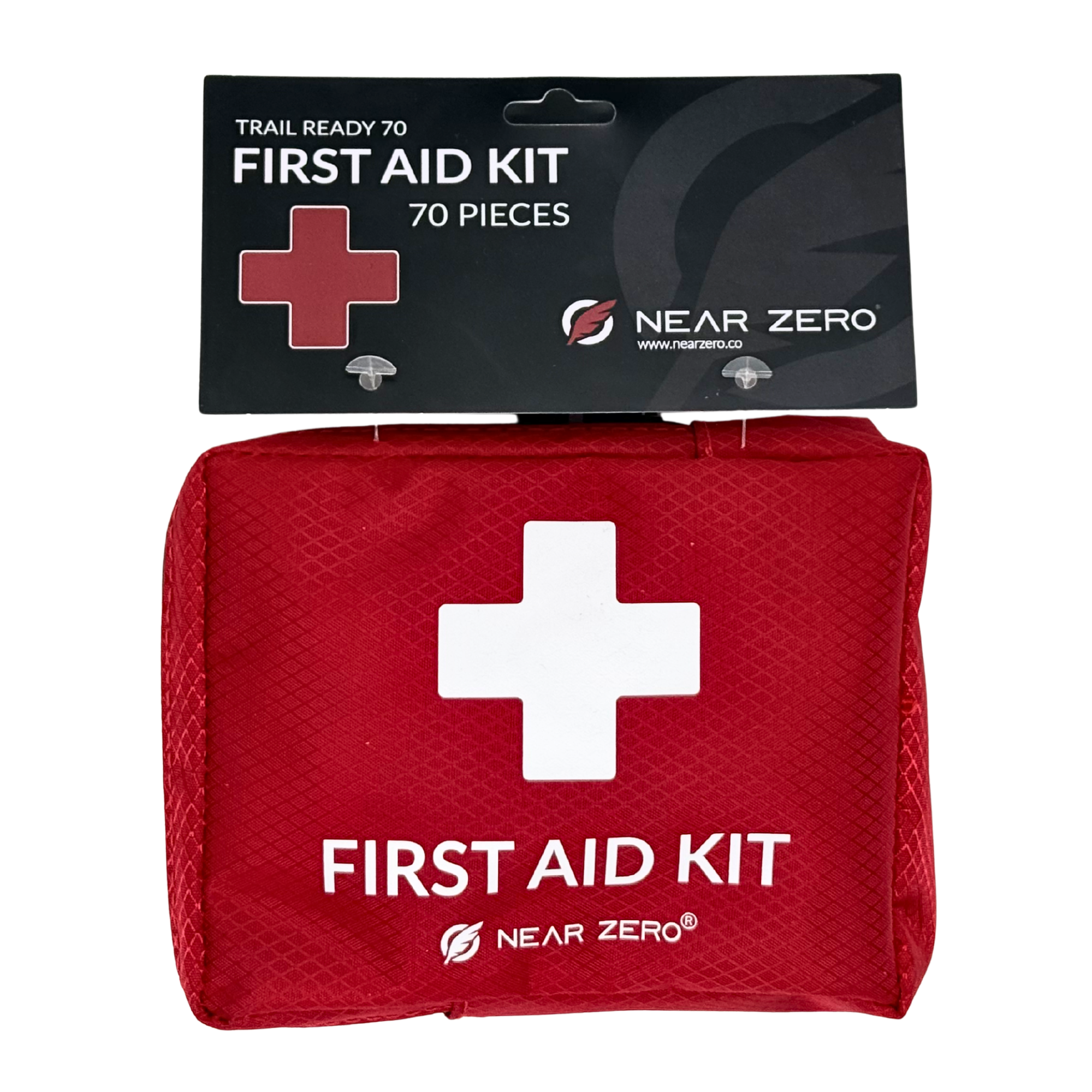 Ultralight waterproof first aid kit by Near Zero Outdoor Gear, compact emergency medical supplies in a durable waterproof case.