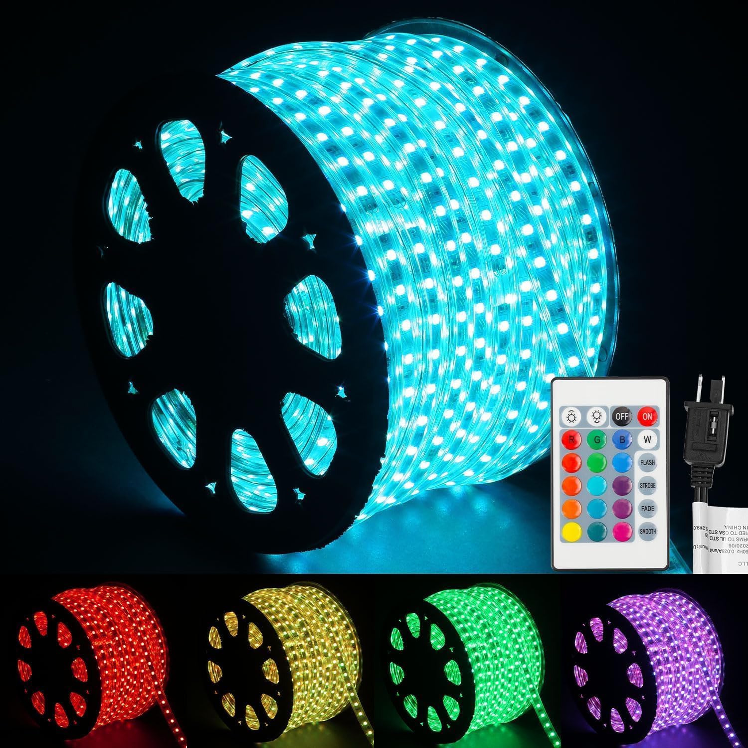 50 FT Waterproof Led Strip Lights for Outdoor Indoor, Cool White, Warm White, Blue, 16 Multiple Color Changing Led Light with Remote Control - OVERLANDERS Outfitter