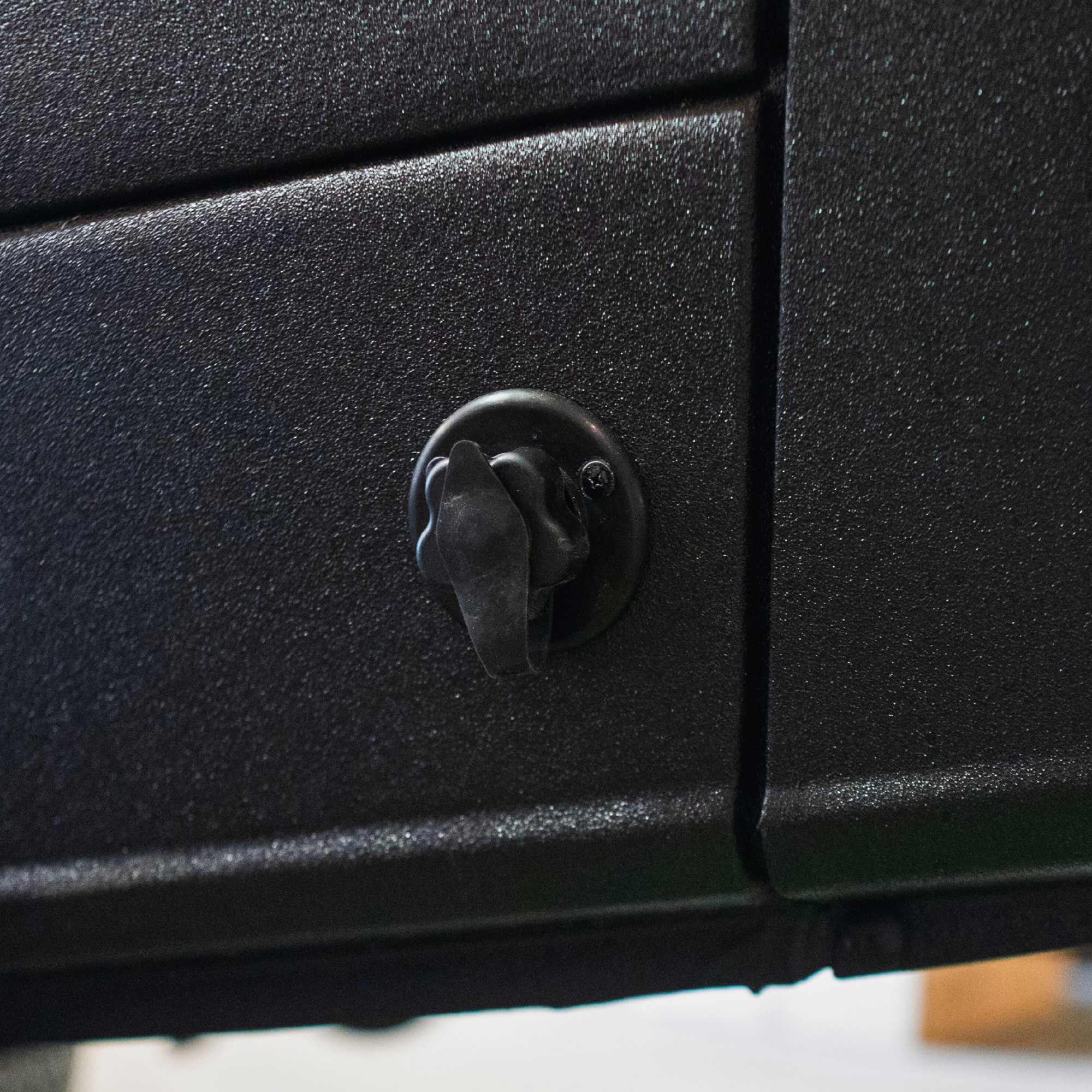 The Van Mart City Water Fill Inlet for water tanks, featuring a durable connection point and secure cap design.