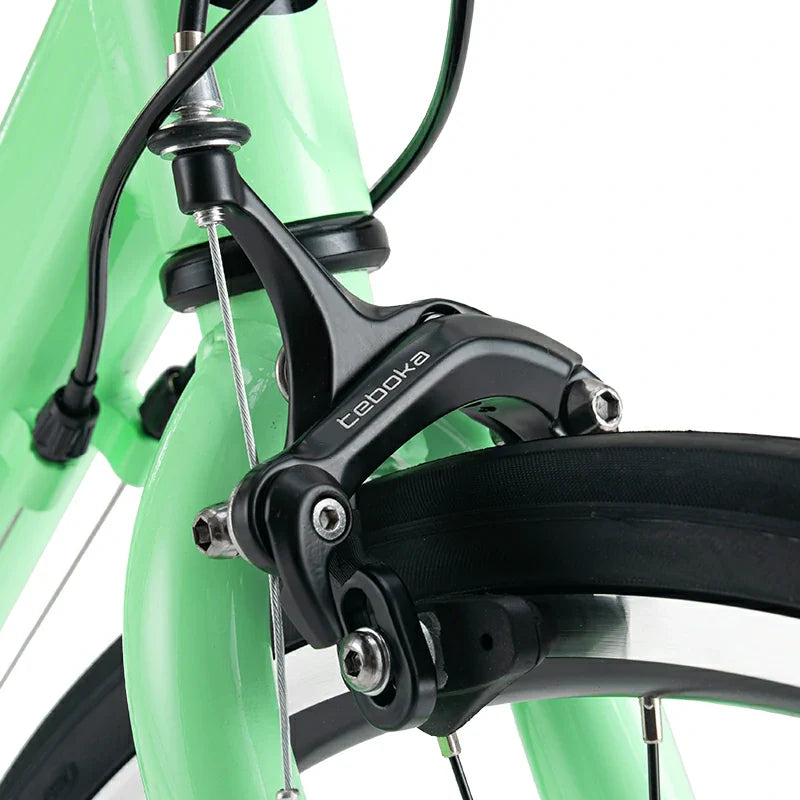 Rockbros-US AERIX aluminum road bike with lightweight frame, drop handlebars, and sleek design, ready for road cycling adventure.