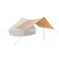 White Duck Outdoors 10-foot Regatta Bell Tent awning with sturdy fabric and spacious design, attached to a bell tent for outdoor camping.