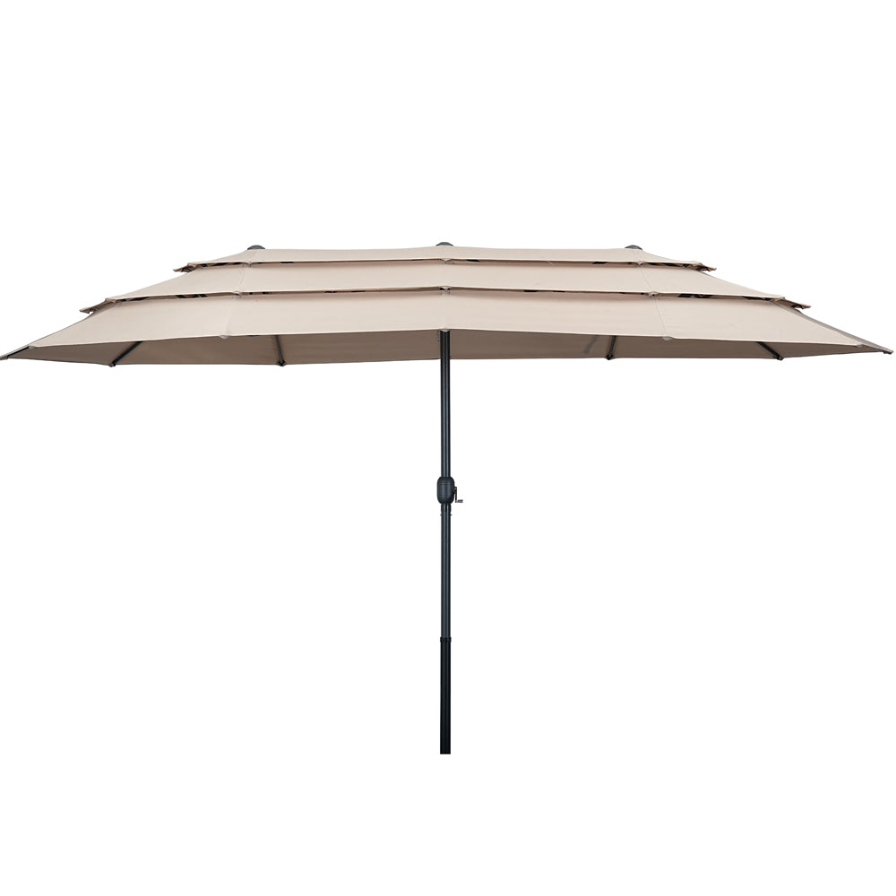 Ainfox 15ft 3-Tier Patio Umbrella Beach Umbrella Market Umbrella Outdoor - OVERLANDERS Outfitter