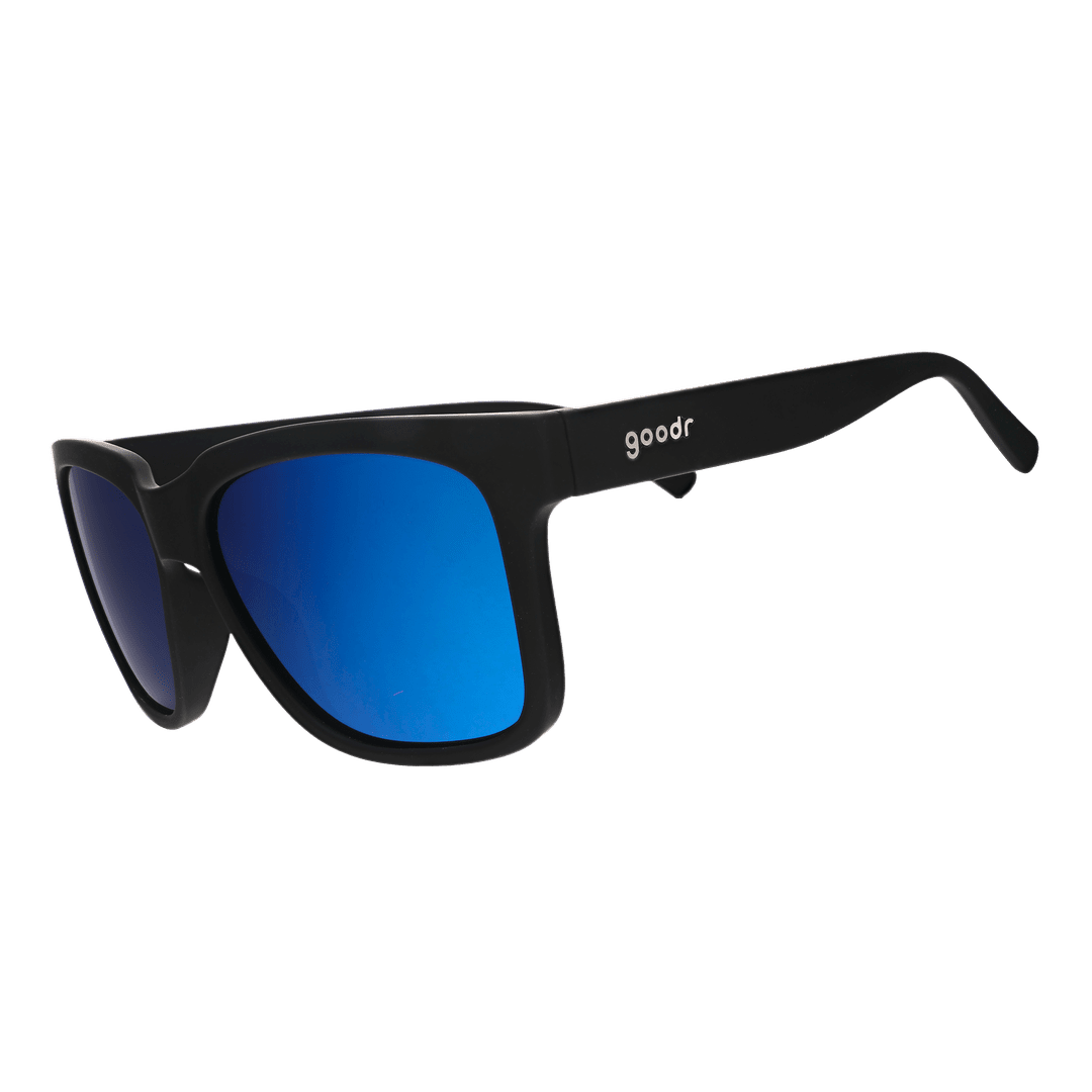 Rare Air Discs "Buoys Don't Cry" tidal G polarized sunglasses, side view showing transparent frame and floating design.