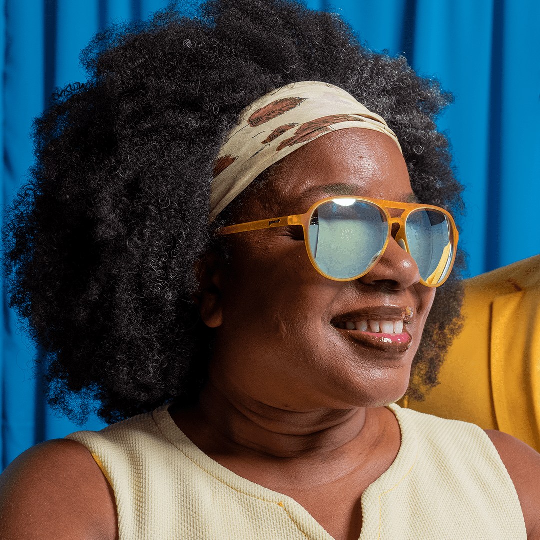 Rare Air Discs Cheesy Flight Attendant Mach G polarized sunglasses with colorful frame and tinted lenses, accessory for style and sun protection.