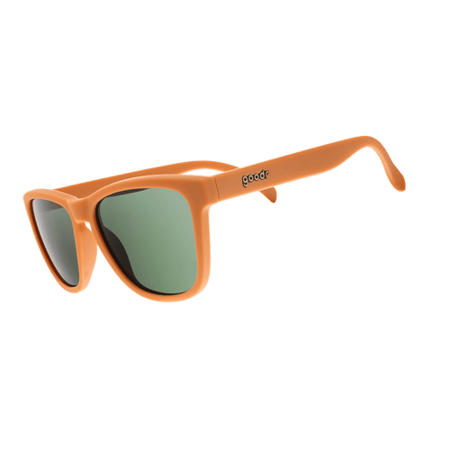 Rare Air Discs Chocolatier's Caramel Hot Tub polarized sunglasses with transparent side frames, showcasing stylish accessory design.