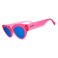 Side view of Rare Air Discs "Once In A Pink Moon" Moon G polarized sunglasses showing pink-tinted lenses and sleek frame design.