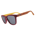 Side view of Rare Air Discs "Forks Up, Sunnies On" ASU Collegiate OG polarized sunglasses in transparent frame.