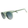 Side view of Rare Air Discs Incognito Plant Parent Circle G Polarized Sunglasses with transparent frame and polarized lenses.