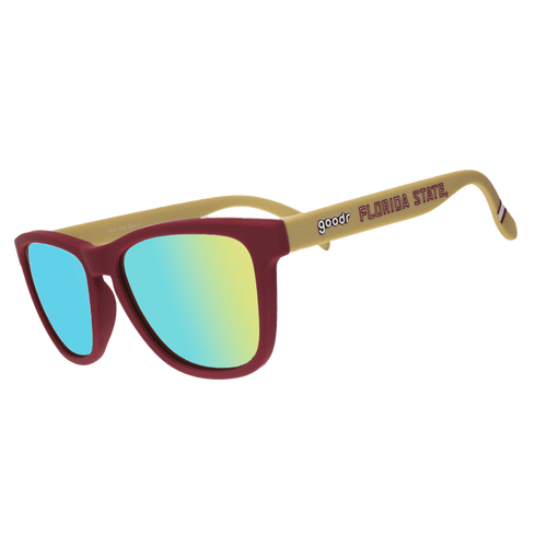 Rare Air Discs Fear The Spear Florida State Collegiate OG polarized sunglasses with transparent side lenses, stylish accessory.
