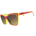 Side view of Rare Air Discs Croco-Dial For A Good Time polarized Pop G sunglasses with transparent frame and dark tinted lenses.