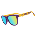 Side view of Rare Air Discs "Geaux Tigers" LSU Collegiate OG polarized sunglasses with transparent frames and dark lenses.