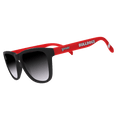 Side view of Georgia Collegiate OG Polarized Sunglasses by Rare Air Discs, with transparent frame and dark lenses.