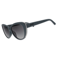 Rare Air Discs Diet Black Glam G polarized sunglasses with transparent side arms, showcasing sleek design and polarized lenses.