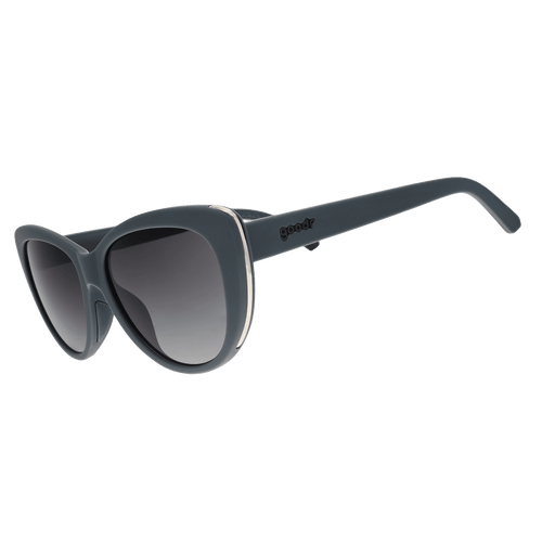 Rare Air Discs Diet Black Glam G polarized sunglasses with transparent side arms, showcasing sleek design and polarized lenses.
