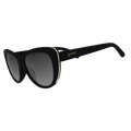 Side view of Rare Air Discs It's Noir, Darling Glam G polarized sunglasses with transparent frames and dark tinted lenses.