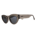 Side view of Rare Air Discs Moonlight Charging Station Moon G polarized sunglasses with transparent frame and sleek design.