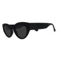 Side view of Rare Air Discs' "In My Cosmic Era" Moon G polarized sunglasses with transparent frames and moon-themed design.