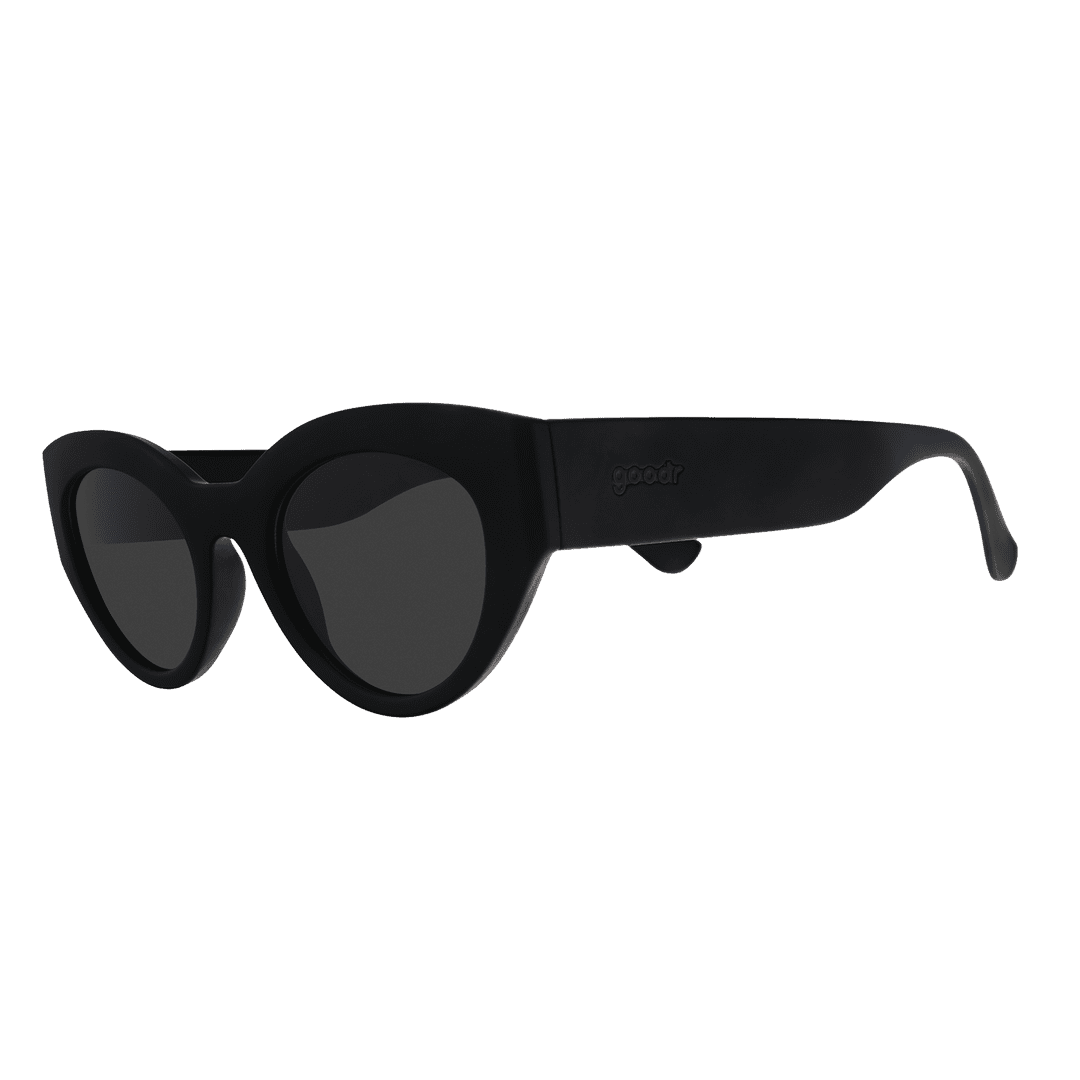 Side view of Rare Air Discs' "In My Cosmic Era" Moon G polarized sunglasses with transparent frames and moon-themed design.