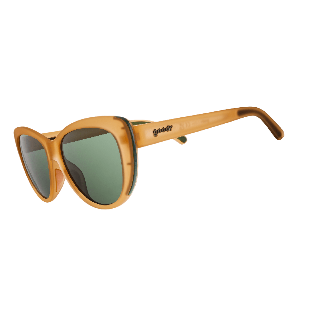 Rare Air Discs Glam G polarized sunglasses from The Category Is Western Wear collection, side view showing transparent frame details.