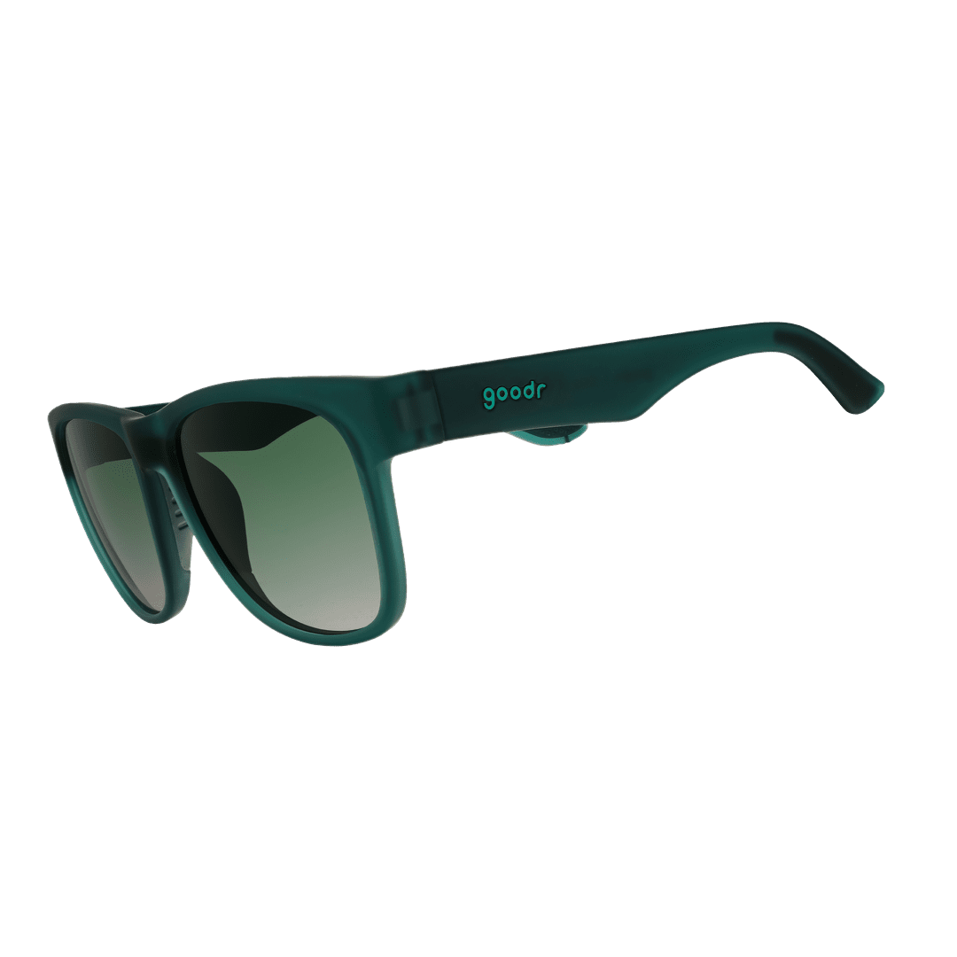 Rare Air Discs Underwater Thunder Plunder BFG polarized sunglasses with transparent side frames, showcasing sleek accessory design.
