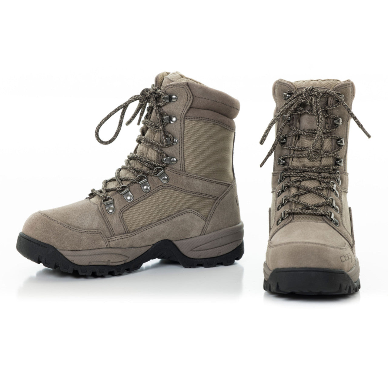 Tan nubuck lace-up boots with 600-gram insulation from DSG Outerwear, featuring sturdy design and rugged sole for outdoor wear.
