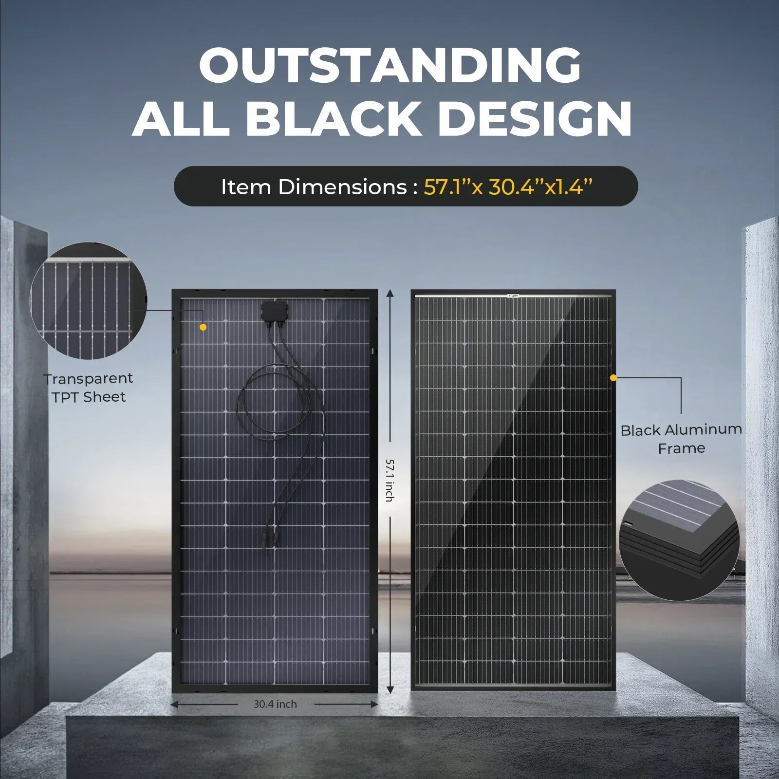 BougeRV 200 Watt Rigid Bifacial 10BB Mono Solar Panel - OVERLANDERS Outfitter