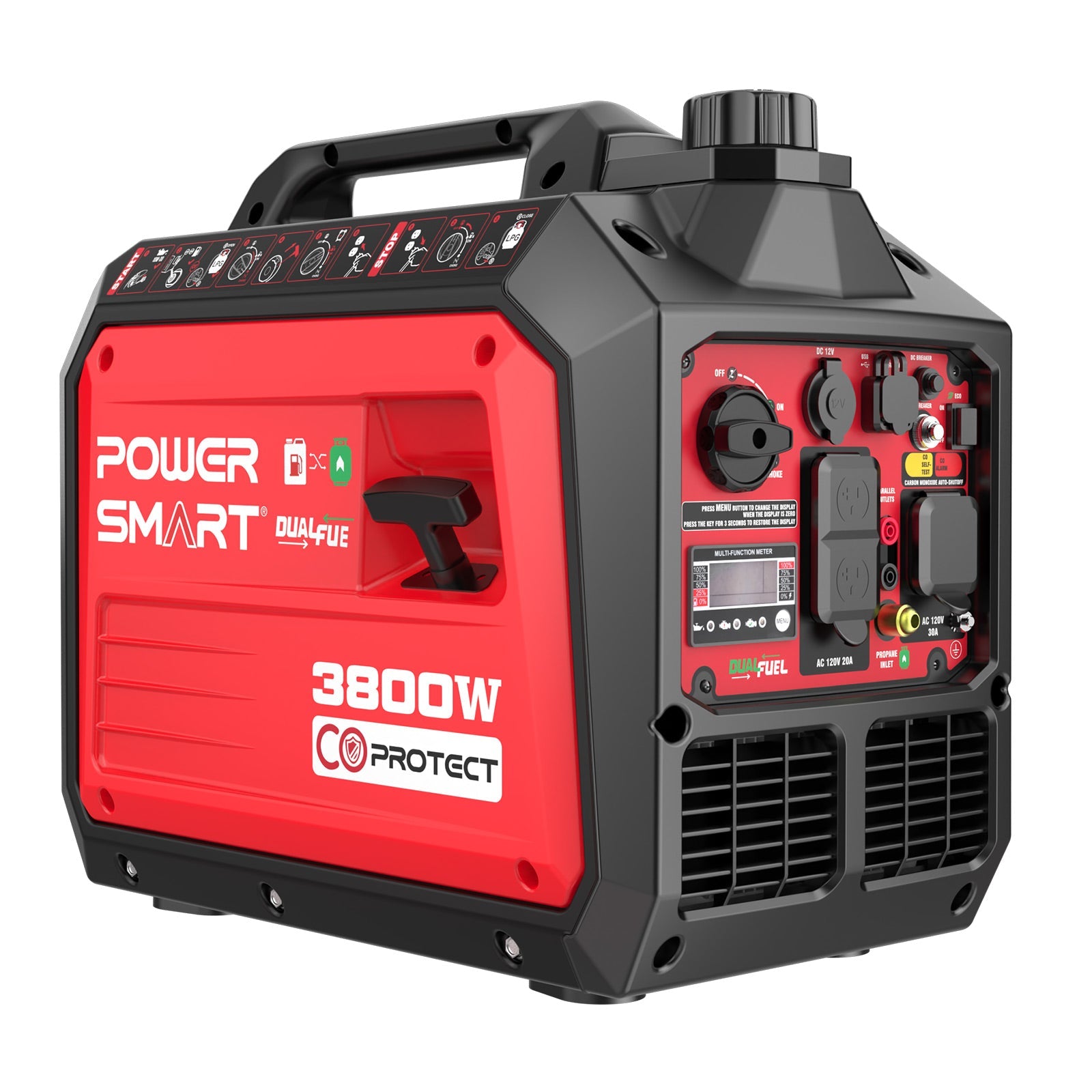 3800W/3500W Gas/Propane Dual Fuel Inverter Generator w/ CO Alert HB5040DC - OVERLANDERS Outfitter