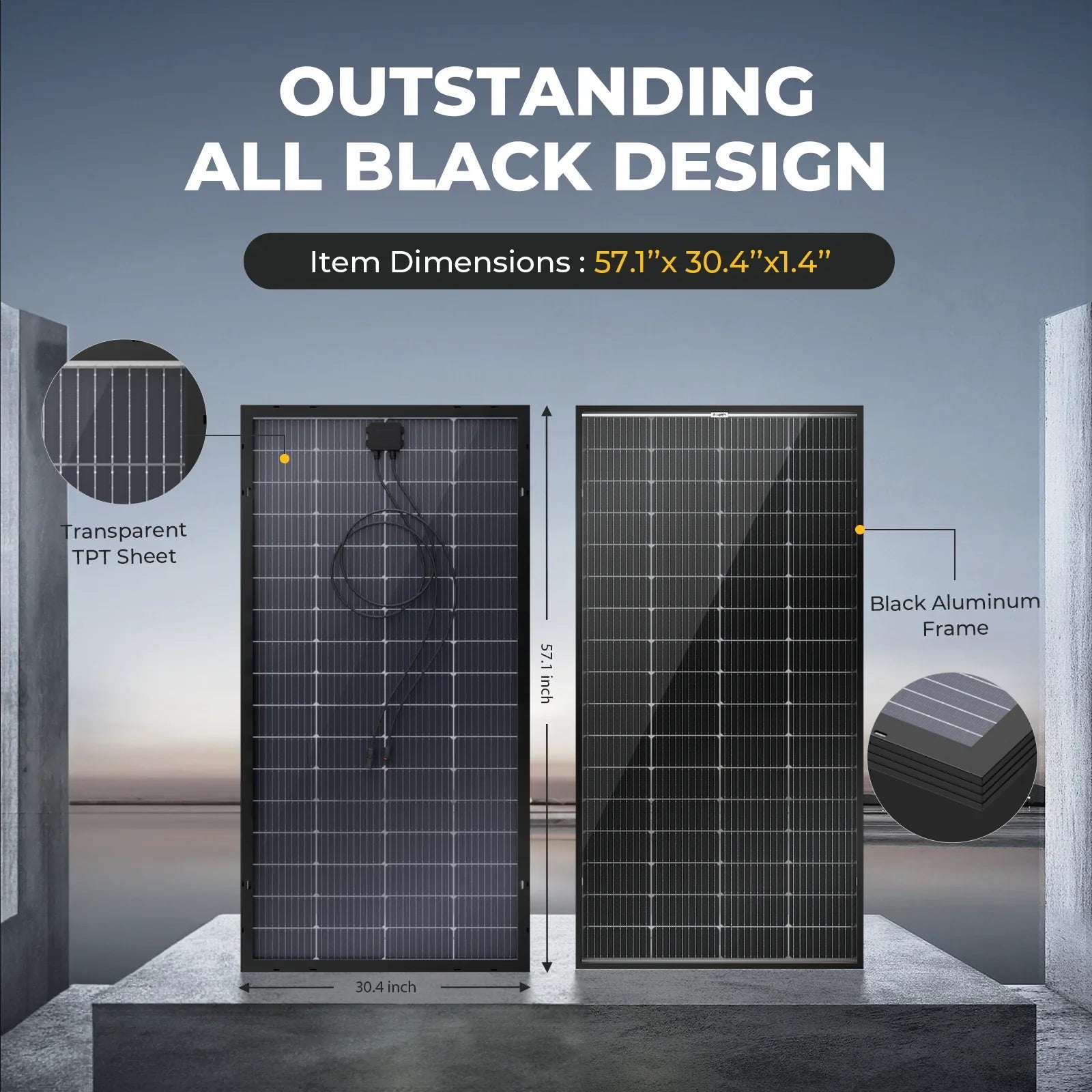 BougeRV 200 Watt Rigid Bifacial 10BB Mono Solar Panel - OVERLANDERS Outfitter