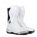 Benkia™ Titanium Alloy motorcycle riding boots by Bean's Moto Booth, black leather boots with titanium alloy accents and sturdy design.