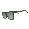 Side view of Rare Air Discs Swirls Martini sunglasses with polarized lenses, featuring a transparent frame and unique swirl design.