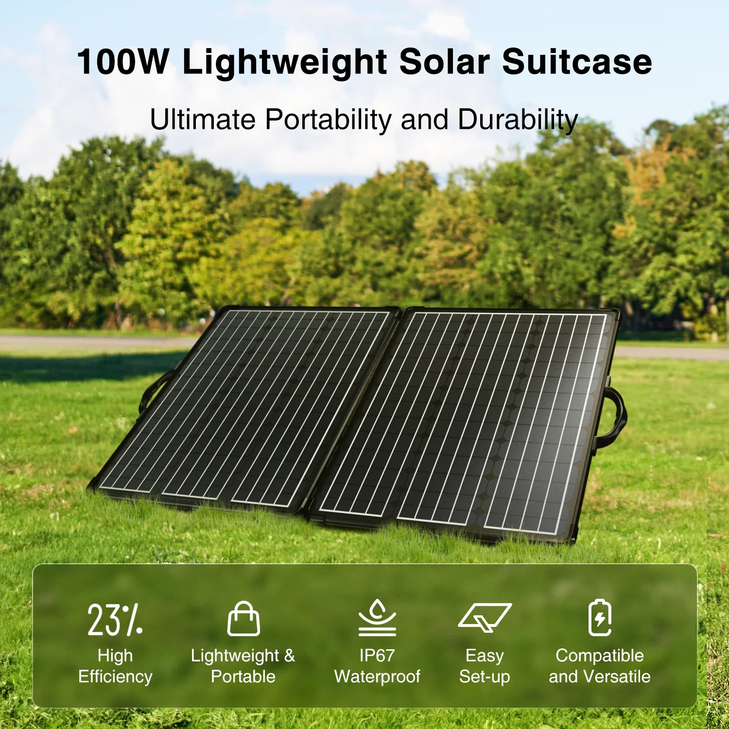 ACOPOWER PLK Portable Solar Panel Kit, Lightweight 20A Charge Controller——200W, 100W - We The Collective