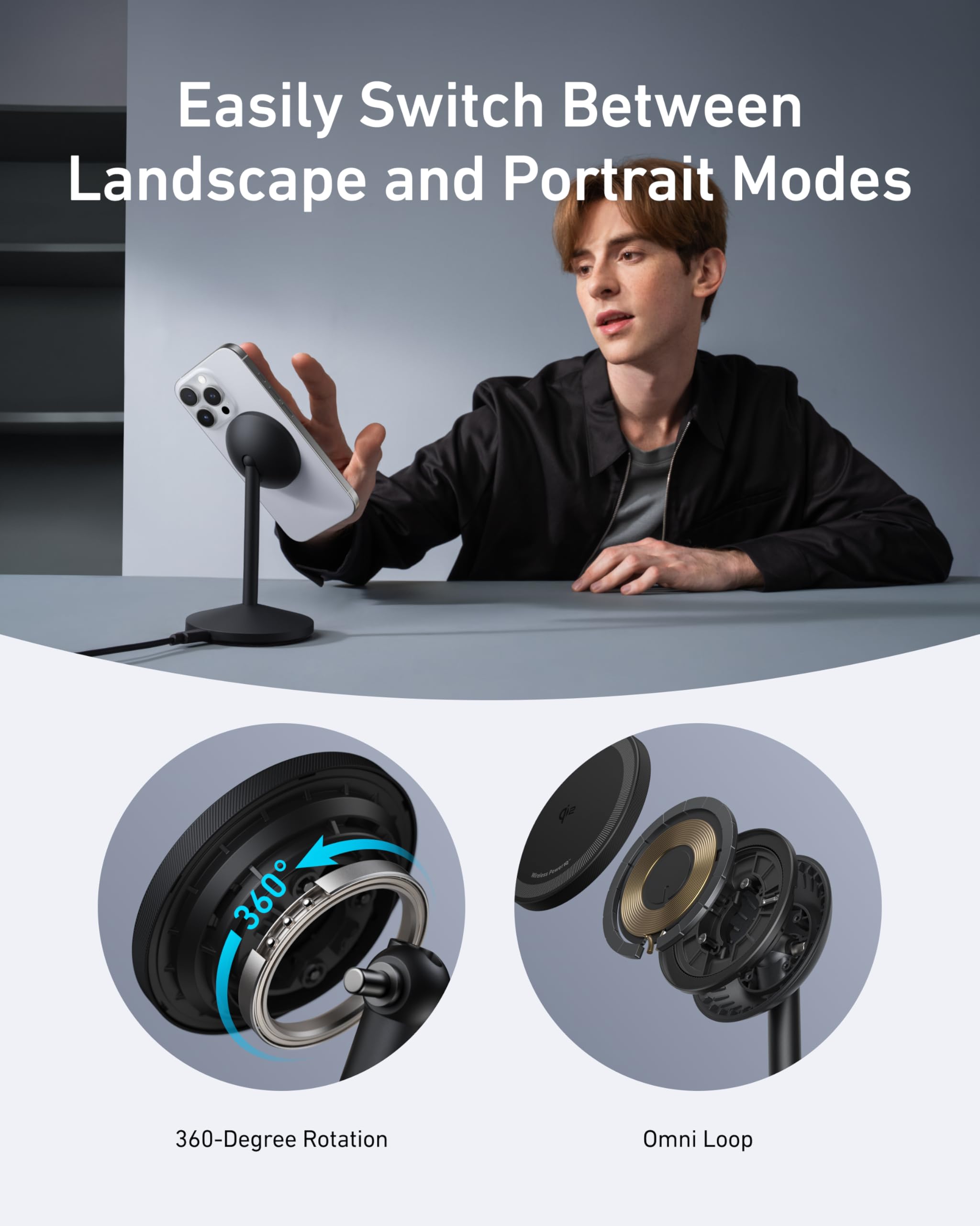 Anker MagGo Wireless Charger (Stand) with Adapter and Cable BOA - We The Collective