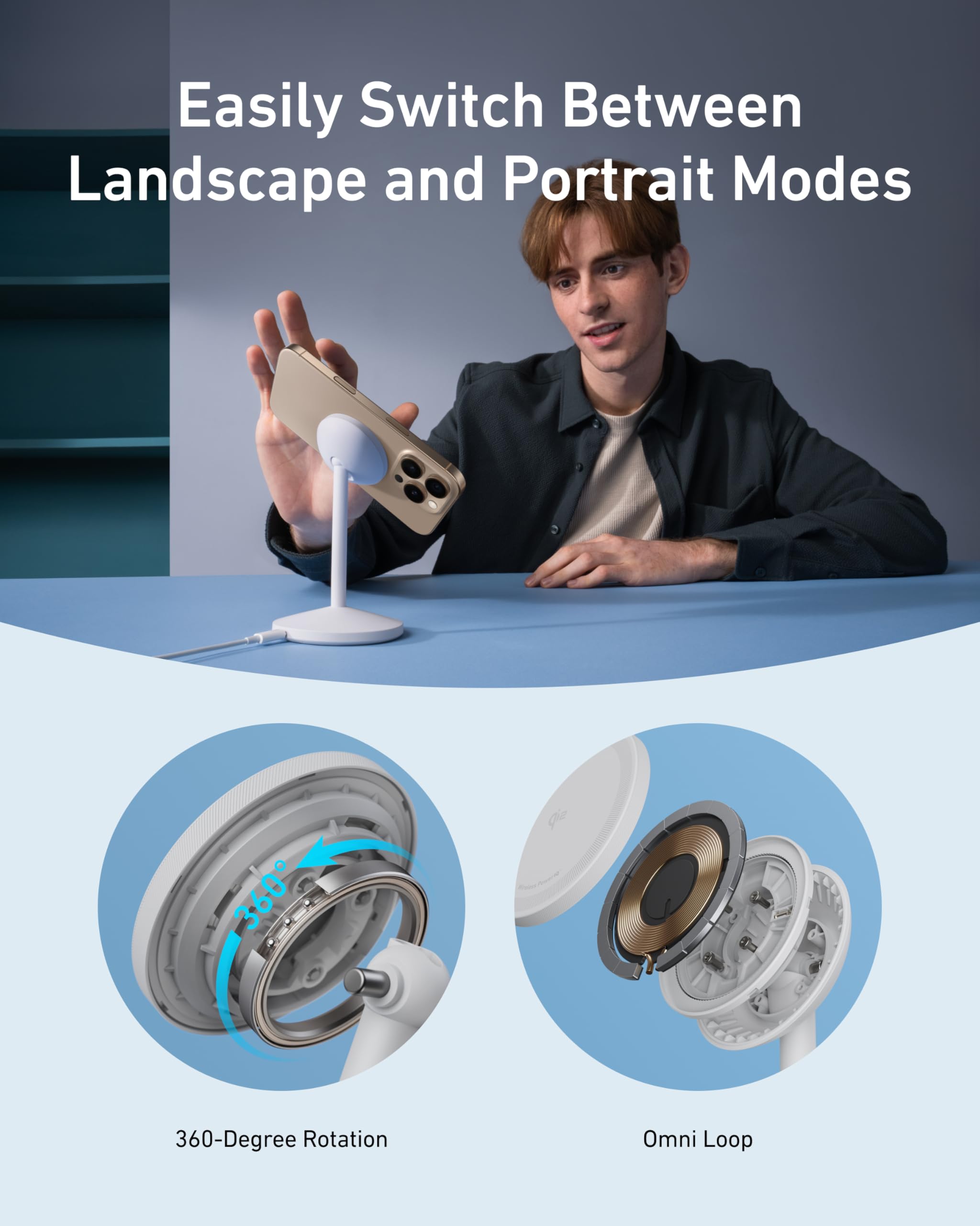 Anker MagGo Wireless Charger (Stand) with Adapter and Cable BOA - We The Collective