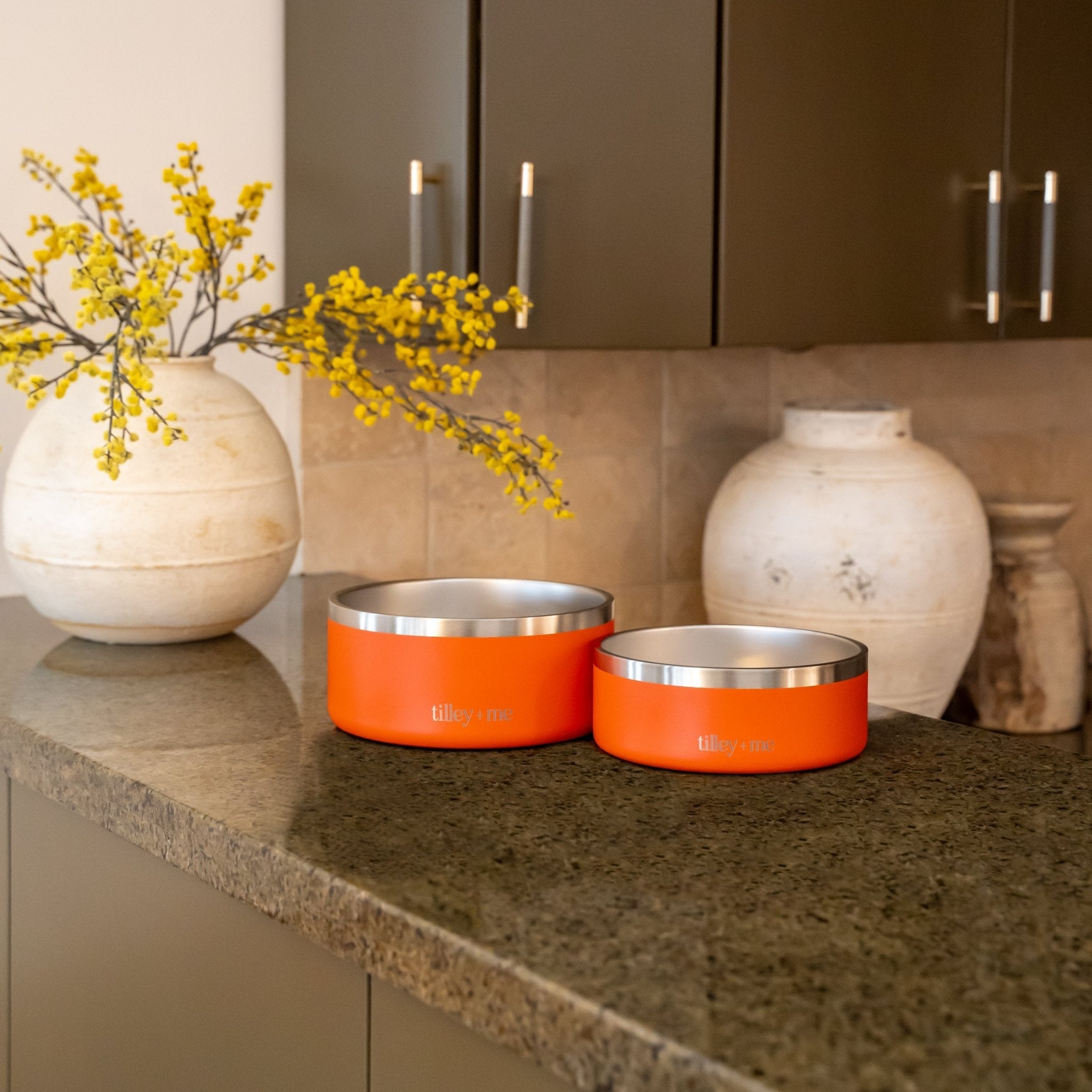 Tilley + Me Stainless Steel Pet Bowl – Non-Slip, Durable & Dishwasher Safe | 32oz and 64oz - OVERLANDERS Outfitter