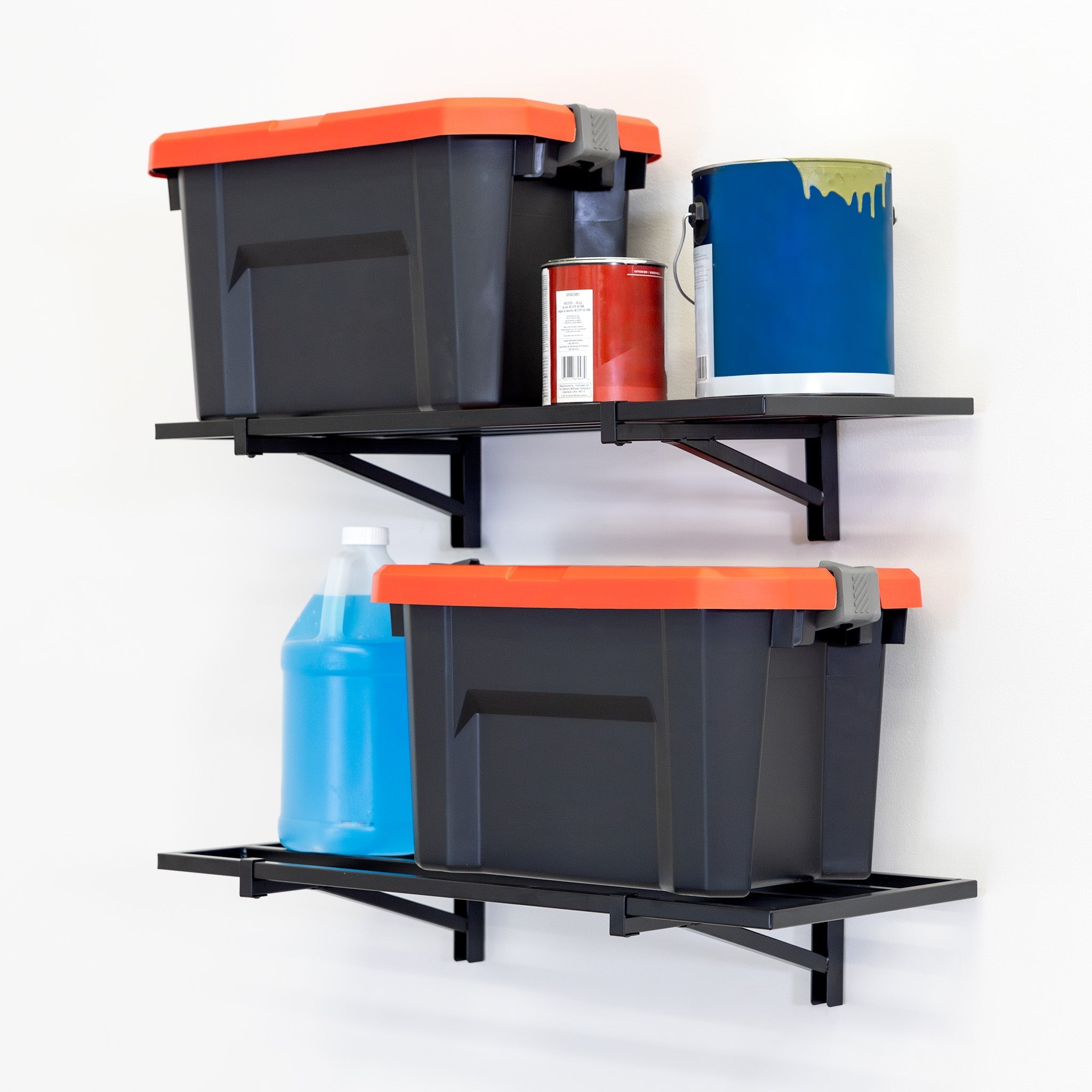 2' x 2' Bristol Garage Wall Mount Shelves | 2 Pack | Black - OVERLANDERS Outfitter