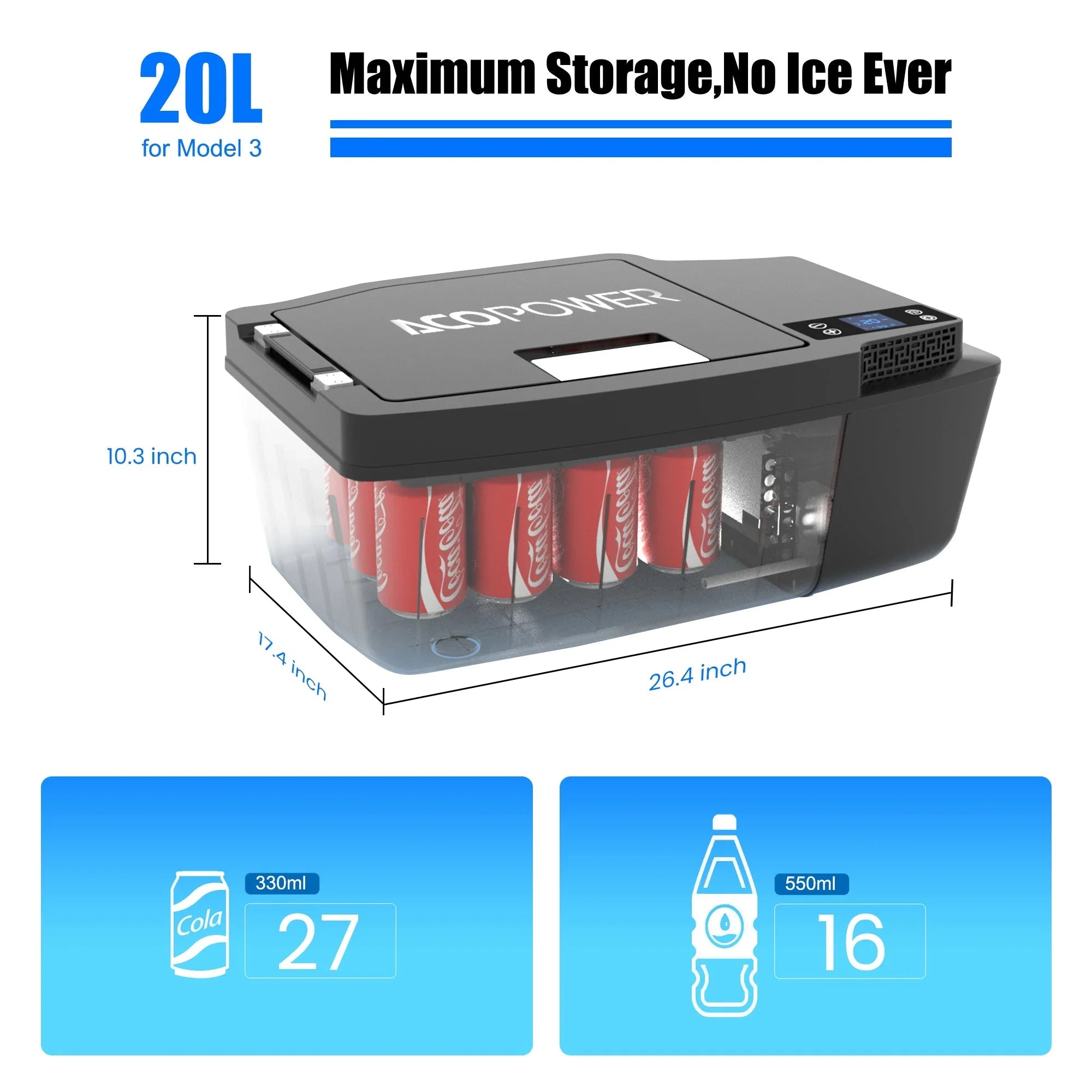 AcoPower TesFridge Portable Freezer – Specially Designed for Tesla Model 3 - We The Collective